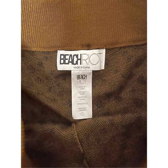 Beach Riot Sandy Short and Ava Top Set Lounge Brown Knit Leopard Print Size Smal - Picture 6 of 6